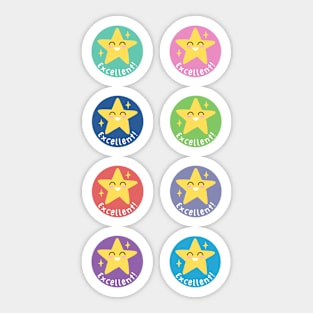 Excellent star Reward for students Pack of 8 Sticker